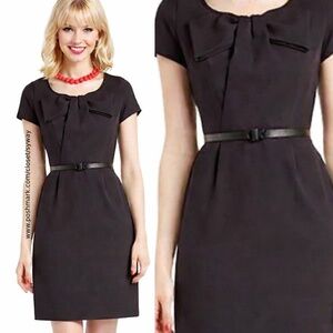 Kate Spade Black Bow Tenzin Stretchy Knit Dress, Missing Belt